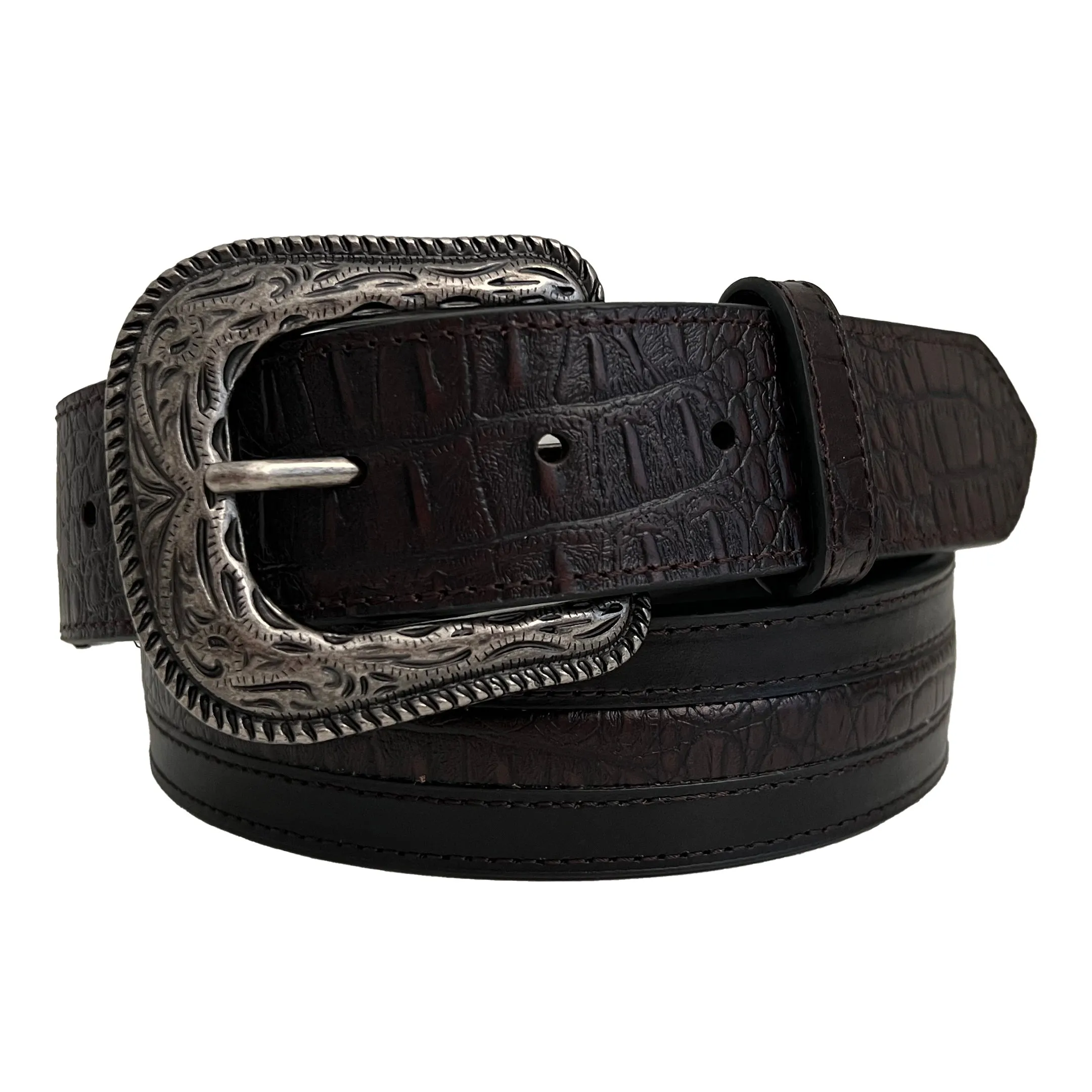 1 1/2" Exotic Inlay with Alligator Billets Belt