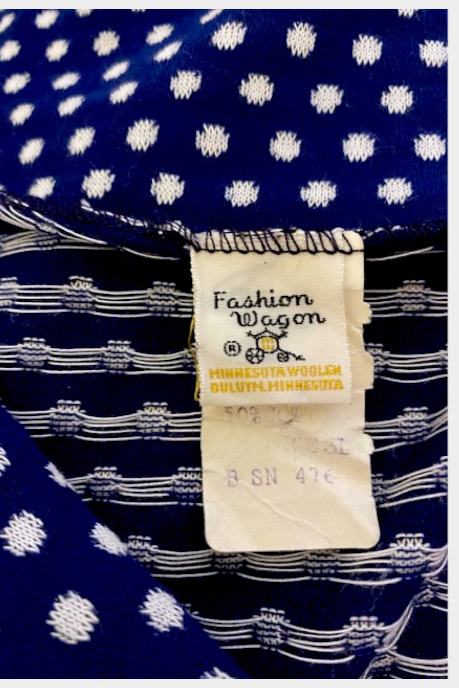1970s Minnesota Woolen Co Fashion Wagon polka dot dress tunic | medium
