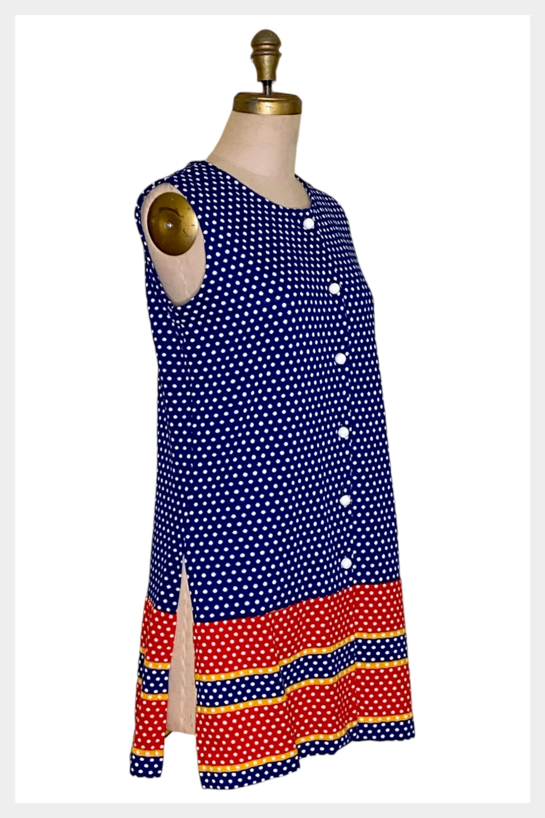 1970s Minnesota Woolen Co Fashion Wagon polka dot dress tunic | medium