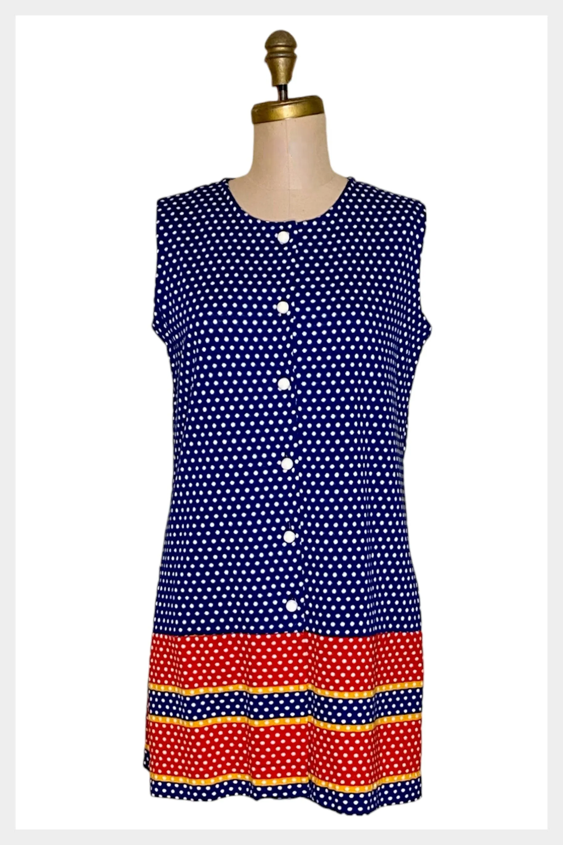 1970s Minnesota Woolen Co Fashion Wagon polka dot dress tunic | medium