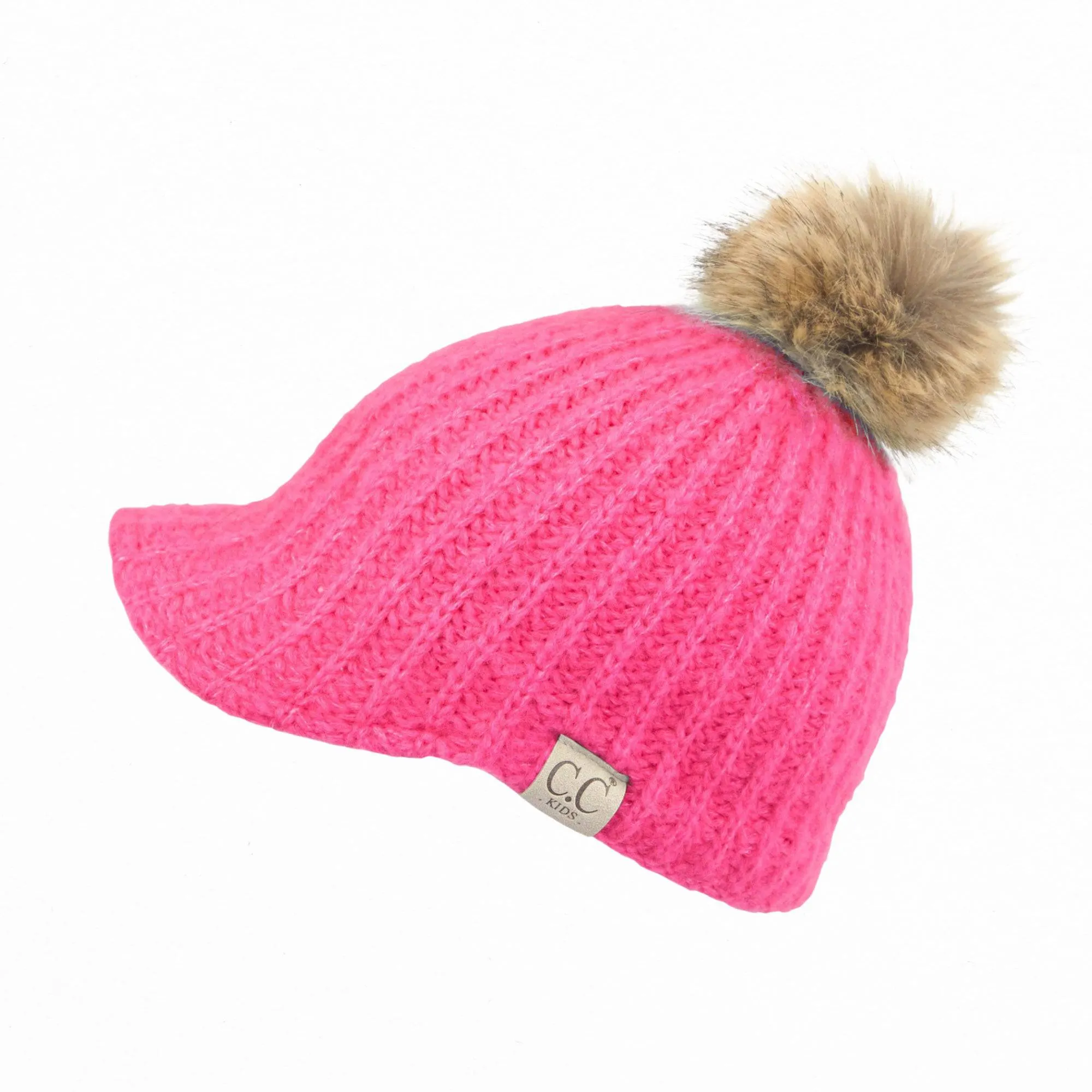 CC Adult Teen Stretchy Sized Winter Knitted Ball Cap Beanie