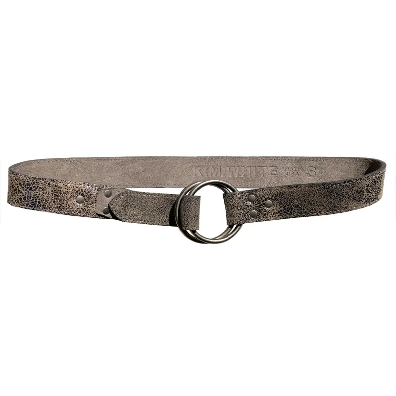 Double-Ring Belt - Antique Silver Metallic