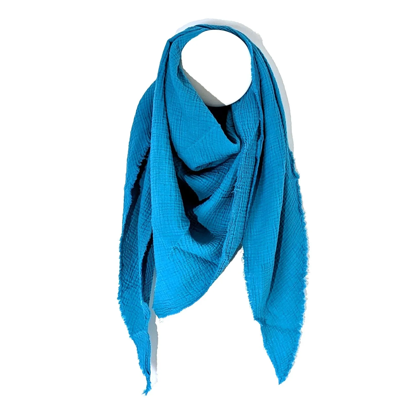 Italian cotton raw edge plain scarf