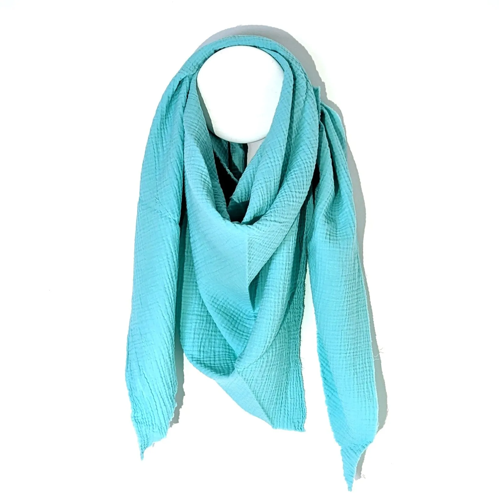 Italian cotton raw edge plain scarf