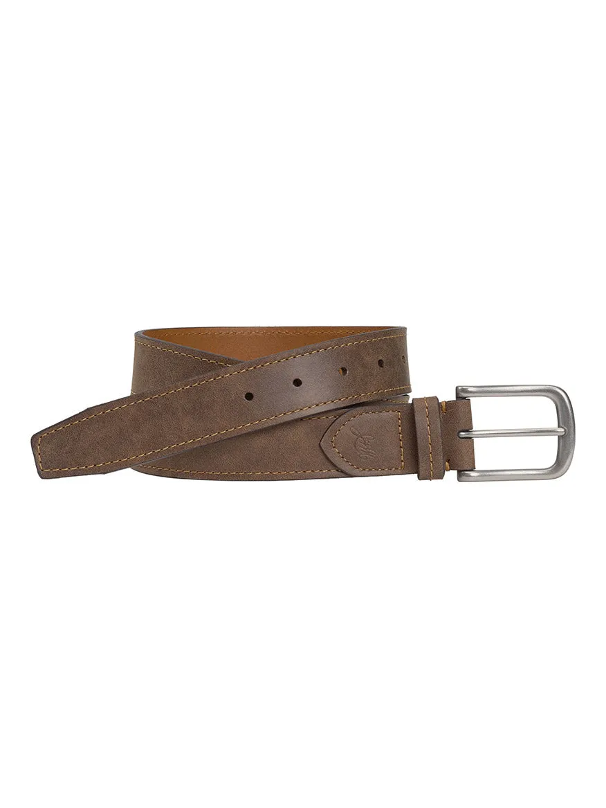J & M Collection Knox Belt in Brown Full Grain Leather