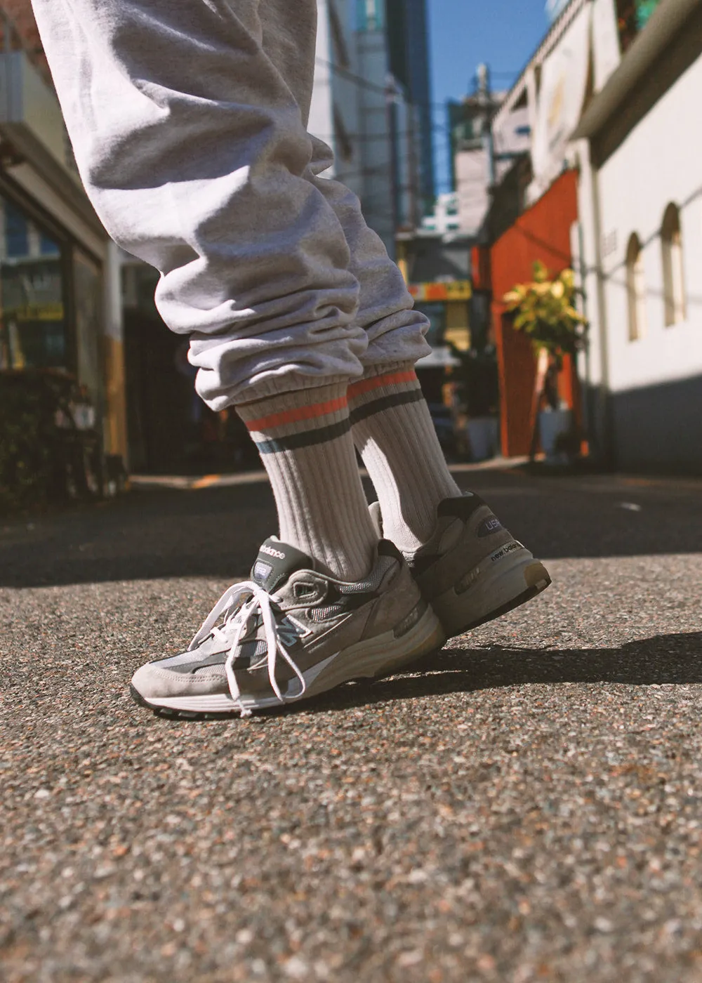 Men's Vintage Stripe Socks - Pink, Gray, & Gray