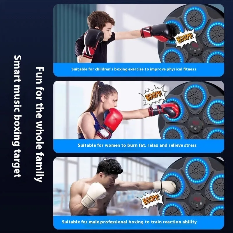 Music Boxing Machine  with RGB Light | Bluetooth Compatible | Speed Adjustable for Indoor Kickboxing & Fitness