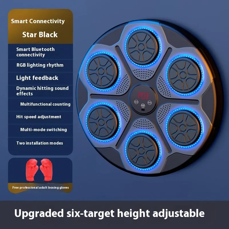 Music Boxing Machine  with RGB Light | Bluetooth Compatible | Speed Adjustable for Indoor Kickboxing & Fitness