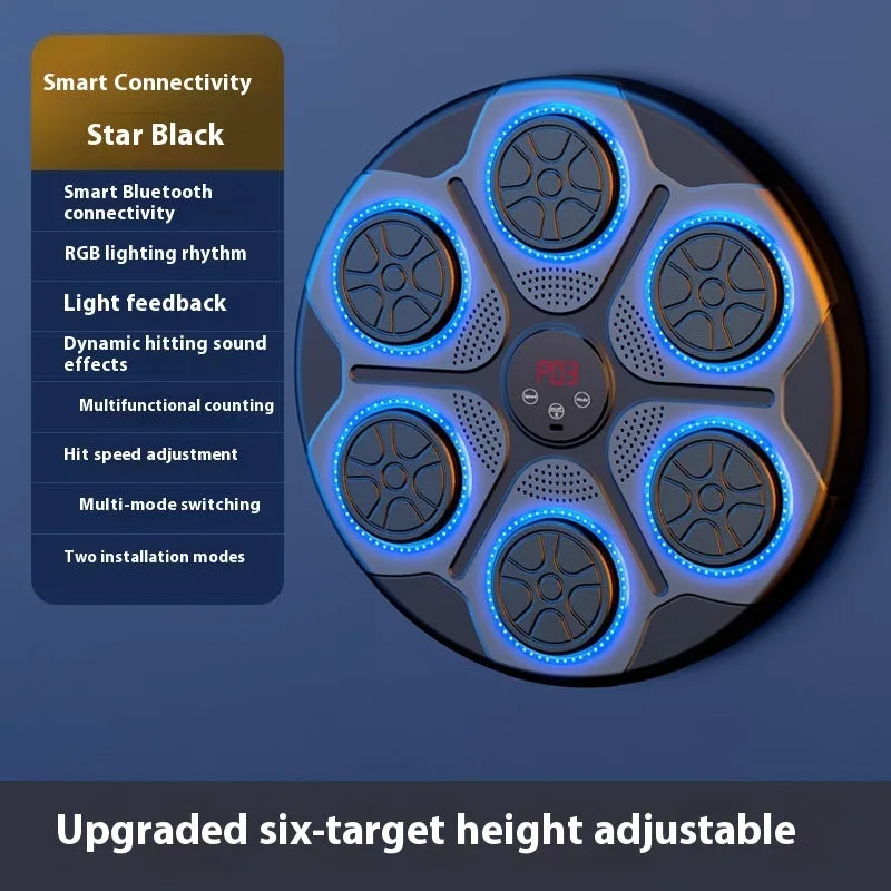 Music Boxing Machine  with RGB Light | Bluetooth Compatible | Speed Adjustable for Indoor Kickboxing & Fitness