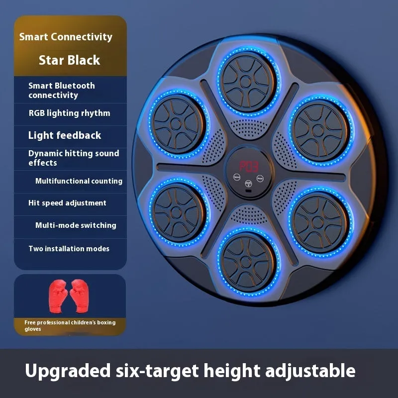 Music Boxing Machine  with RGB Light | Bluetooth Compatible | Speed Adjustable for Indoor Kickboxing & Fitness