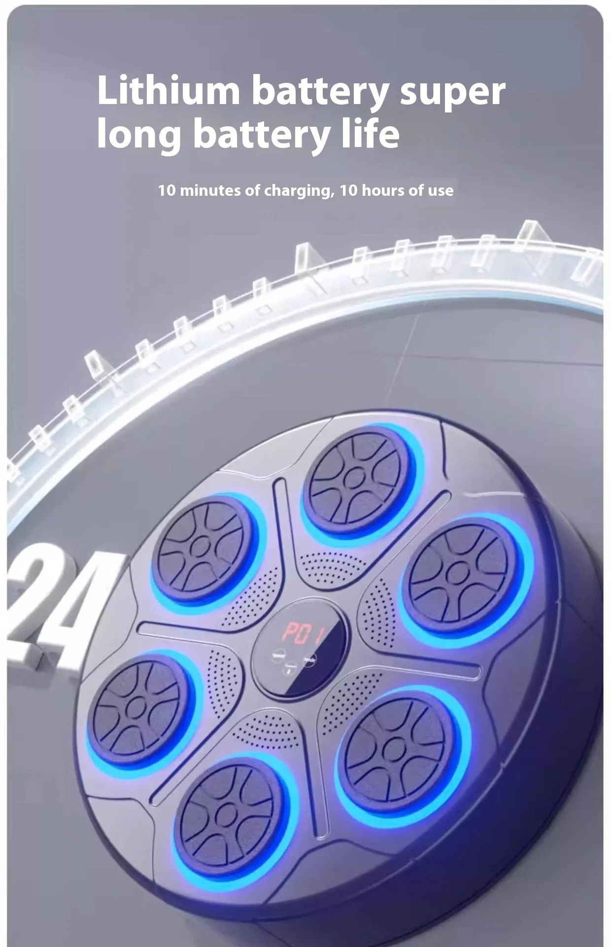 Music Boxing Machine  with RGB Light | Bluetooth Compatible | Speed Adjustable for Indoor Kickboxing & Fitness