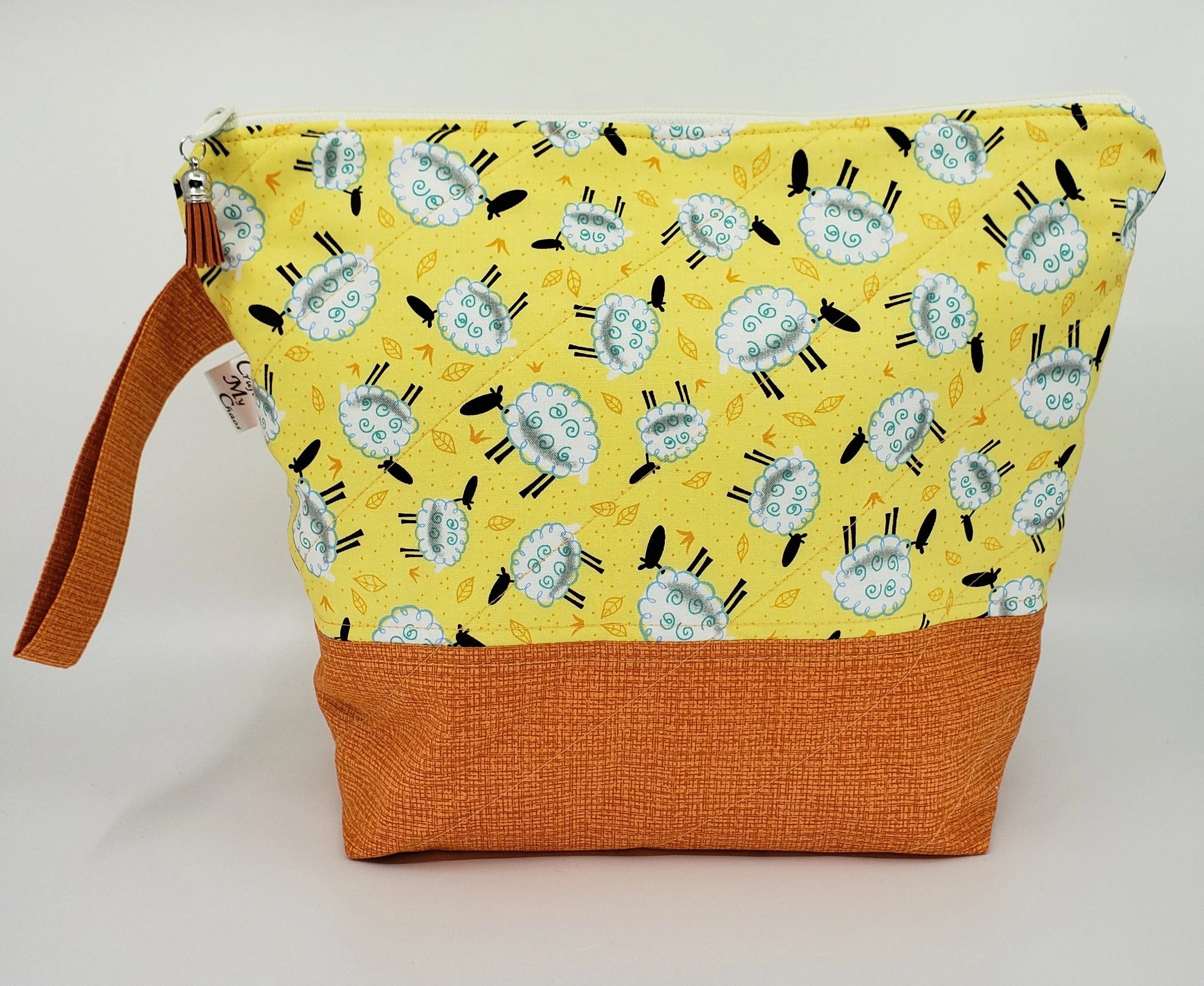 Sheep Grazing in Orange - Project Bag - Medium