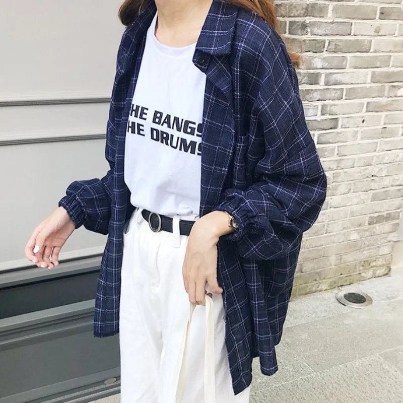 Vintage Plaid Long Sleeve Shirt