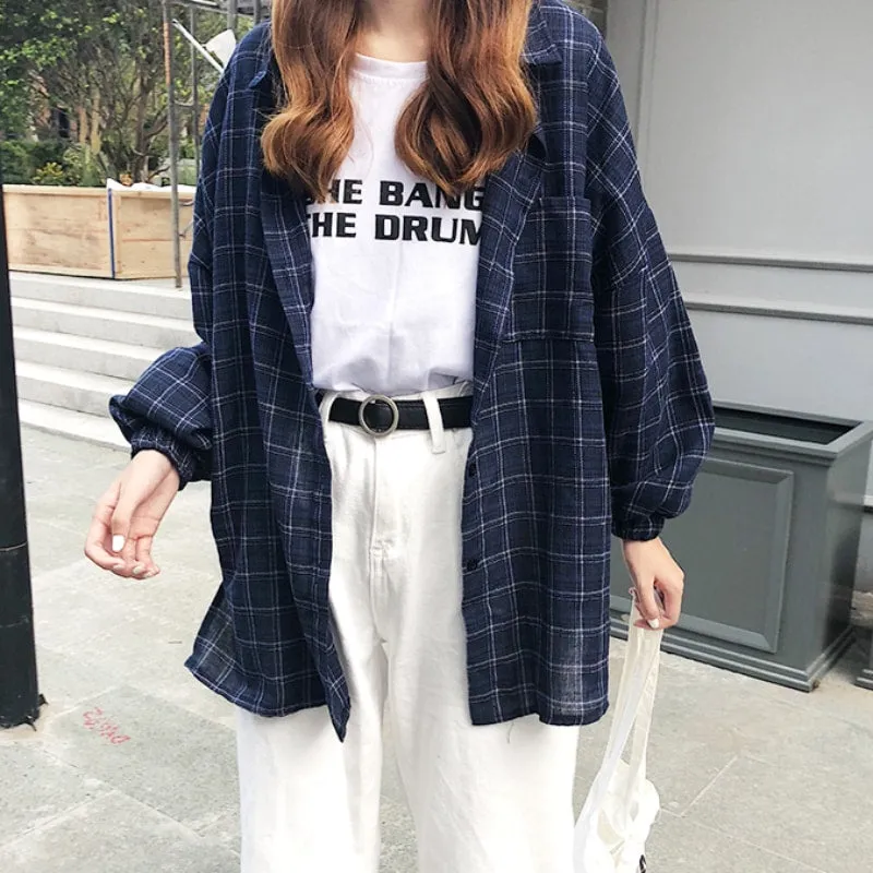 Vintage Plaid Long Sleeve Shirt