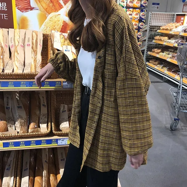 Vintage Plaid Long Sleeve Shirt